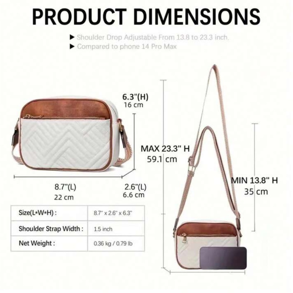 Chic Quilted Crossbody Bag with Wide Strap - Picture 5 of 6